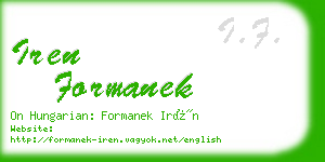 iren formanek business card